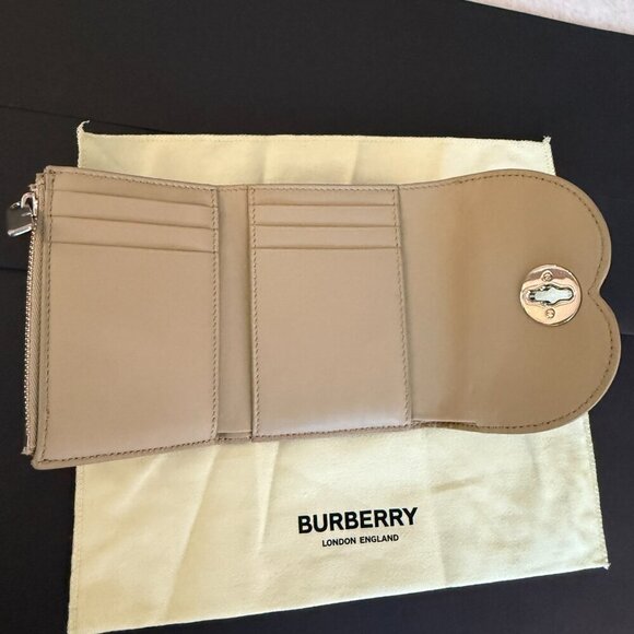 Burberry Women's Chess Hunter Leather Compact Tri-fold Wallet - Picture 8 of 15
